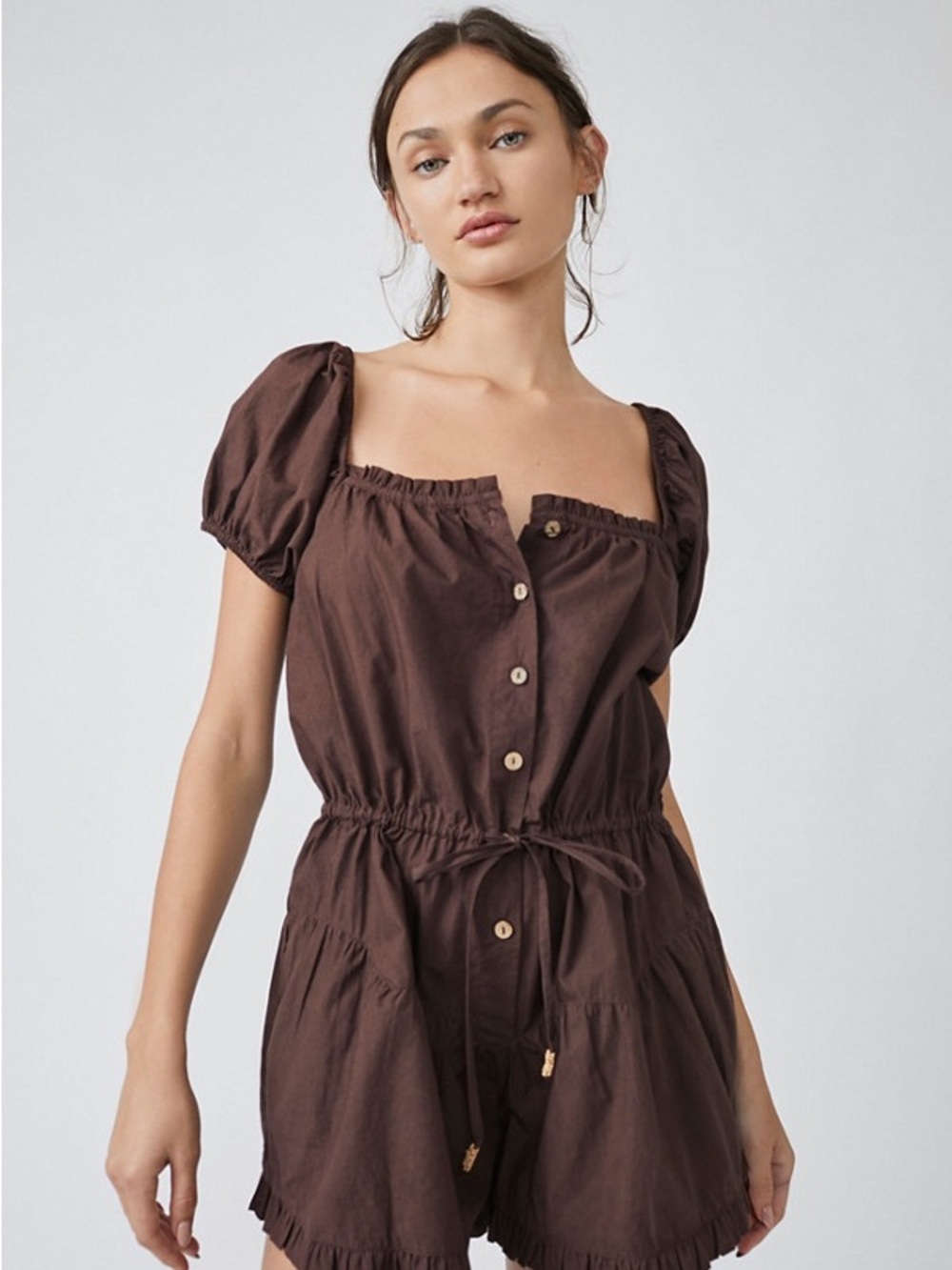 A Sight For Sore Eyes Free People Brown Romper